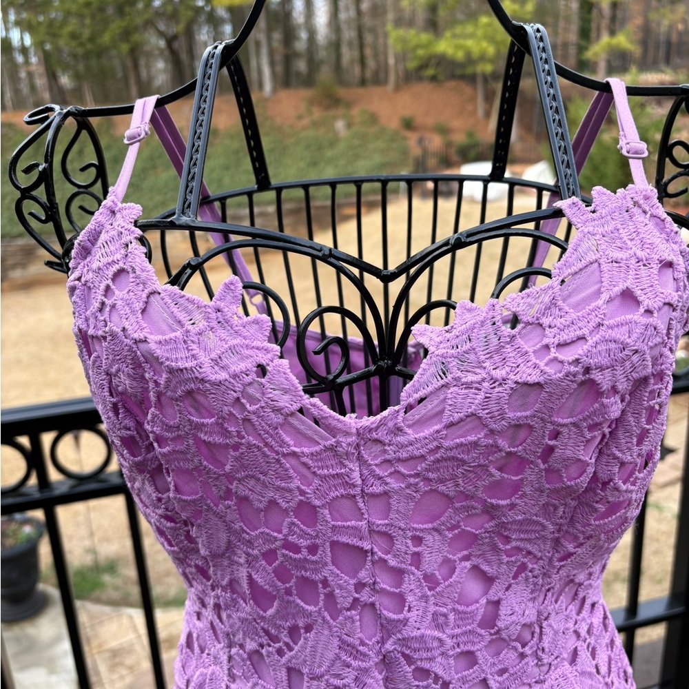 ASTR Elegant Violet Lace Eyelet Dress Size Medium